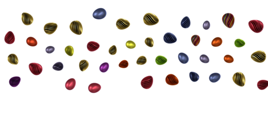Border of easter eggs in different colors