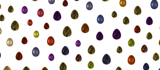 Border of easter eggs in different colors