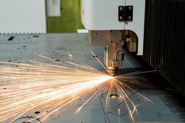 CNC machine. Laser cutting of metal. 