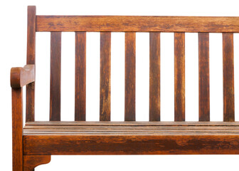 Brown wooden street bench to relaxing