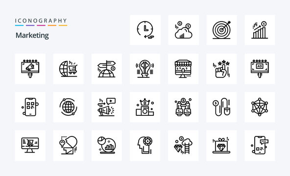 25 Marketing Line icon pack