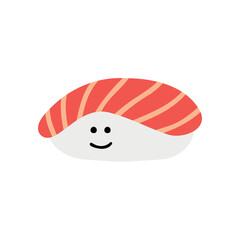 Japanese sushi in hand drawn style. Asian food for restaurants menu