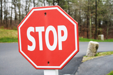 Stop sign displayed on the road.