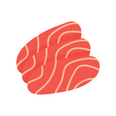 Salmon sashimi in hand drawn style. Asian food for restaurants menu