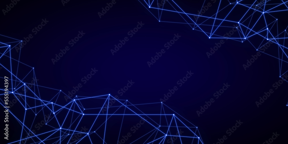 Aufkleber Abstract network background for banner and copy space. Modern technology design in geometric style