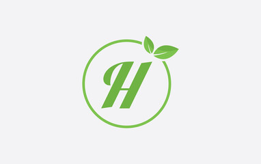 Fresh nature leaf and healthy logo design with the letter and alphabets. Green leaf and eco logo icon design 
