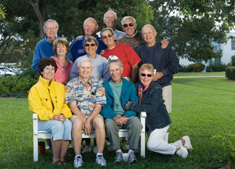 Portrait of a group of senior men and senior women.