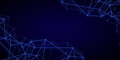 Abstract network background for banner and copy space. Modern technology design in geometric style