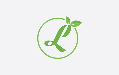 Fresh nature leaf and healthy logo design with the letter and alphabets. Green leaf and eco logo icon design 