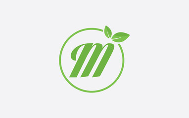 Fresh nature leaf and healthy logo design with the letter and alphabets. Green leaf and eco logo icon design 