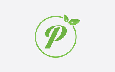 Fresh nature leaf and healthy logo design with the letter and alphabets. Green leaf and eco logo icon design 