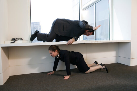 View of businesspeople in an office.