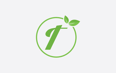 Fresh nature leaf and healthy logo design with the letter and alphabets. Green leaf and eco logo icon design 