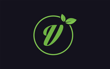 Fresh nature leaf and healthy logo design with the letter and alphabets. Green leaf and eco logo icon design 