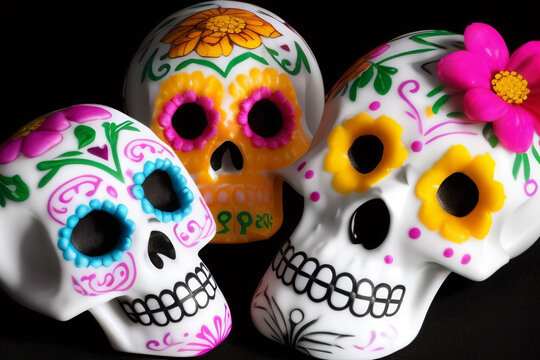 Traditional mexican culture day of the dead concept. Dia De Los Muertos Celebration.