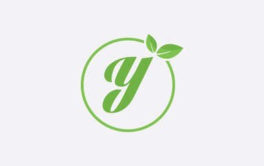 Fresh nature leaf and healthy logo design with the letter and alphabets. Green leaf and eco logo icon design 