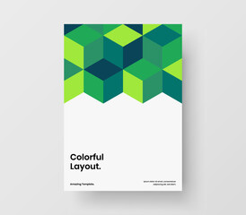 Fresh leaflet vector design illustration. Minimalistic mosaic pattern annual report layout.