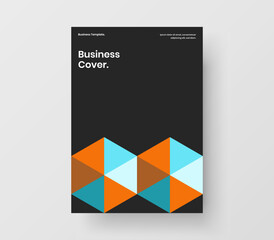 Fresh geometric shapes book cover concept. Abstract front page design vector illustration.