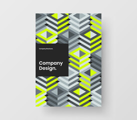 Unique geometric tiles corporate identity template. Trendy company cover vector design layout.