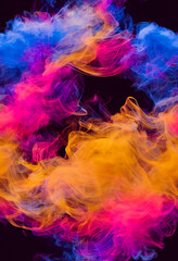 Fototapeta na wymiar Colorful smoke floating upwards background design Generative AI