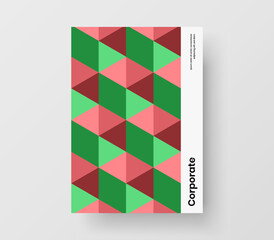 Fresh mosaic shapes banner layout. Amazing annual report A4 design vector template.