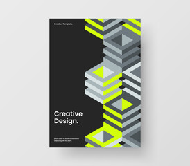 Amazing geometric hexagons poster layout. Fresh annual report vector design illustration.