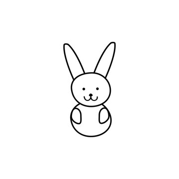 Cute rabbit icon Isolated on white background