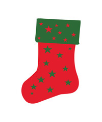 christmas sock isolated on white