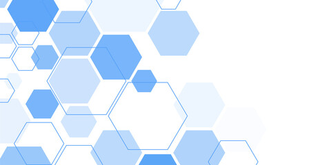 Abstract blue hexagon shape for frame illustration design - obrazy, fototapety, plakaty