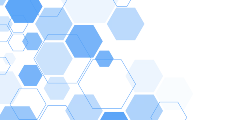 Fotobehang Abstract blue hexagon shape for frame illustration design © berkahjayamaterial