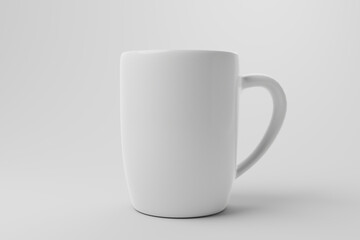 white cup isolated in front of a white background