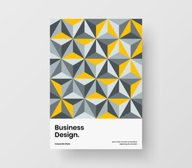 Fototapeta premium Simple placard design vector template. Fresh mosaic pattern book cover illustration.