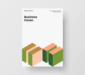 Vivid mosaic pattern company brochure concept. Multicolored leaflet design vector illustration.