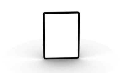 Photo 3D brandless tablet with empty screen isolated