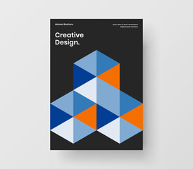 Original geometric shapes handbill template. Fresh catalog cover design vector layout.
