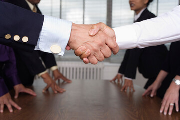 Close up of shaking hands.