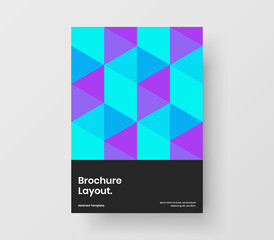 Unique leaflet vector design concept. Creative mosaic tiles pamphlet template.