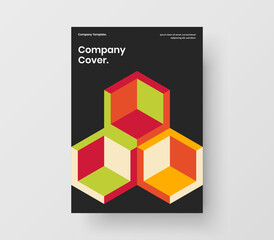 Original mosaic pattern company identity layout. Multicolored handbill vector design illustration.