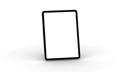 Fototapeta na wymiar Photo 3D brandless tablet with empty screen isolated