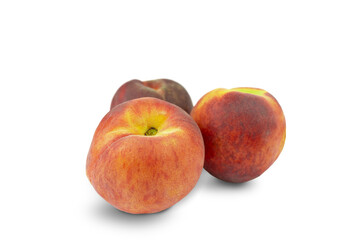 Fototapeta na wymiar Ripe fresh peach isolated on transparent background. Summer fruits.