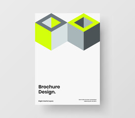 Isolated mosaic tiles company cover illustration. Vivid booklet design vector layout.