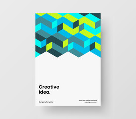 Isolated mosaic shapes corporate brochure illustration. Abstract flyer A4 design vector layout.