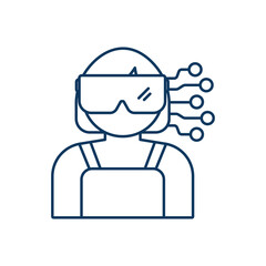 Robotics line universal icon ui ux element sign.