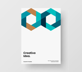 Unique geometric shapes corporate identity concept. Modern company cover A4 design vector layout.
