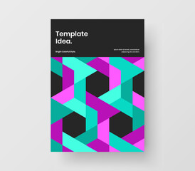 Trendy front page vector design illustration. Unique geometric shapes catalog cover layout.
