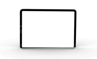 Gadgets including smartphone, digital tablet and laptop, blank screen with