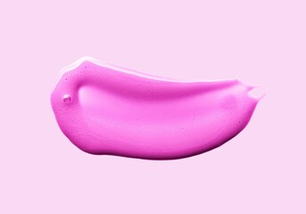 Liquid lipstick purple on pink colored palette background
