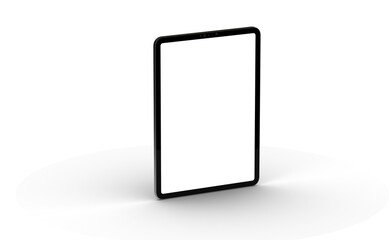Photo 3D brandless tablet with empty screen isolated