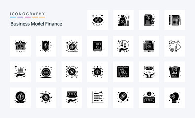 25 Finance Solid Glyph icon pack