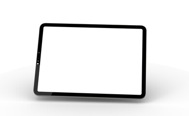 Photo 3D brandless tablet with empty screen isolated
